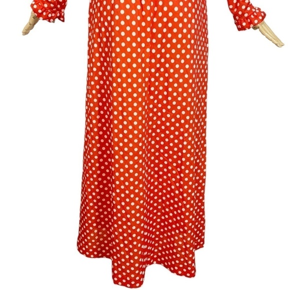 Vintage Unbranded Handmade 1960s Polka Dot Maxi Dress Size Large - Picture 8 of 8